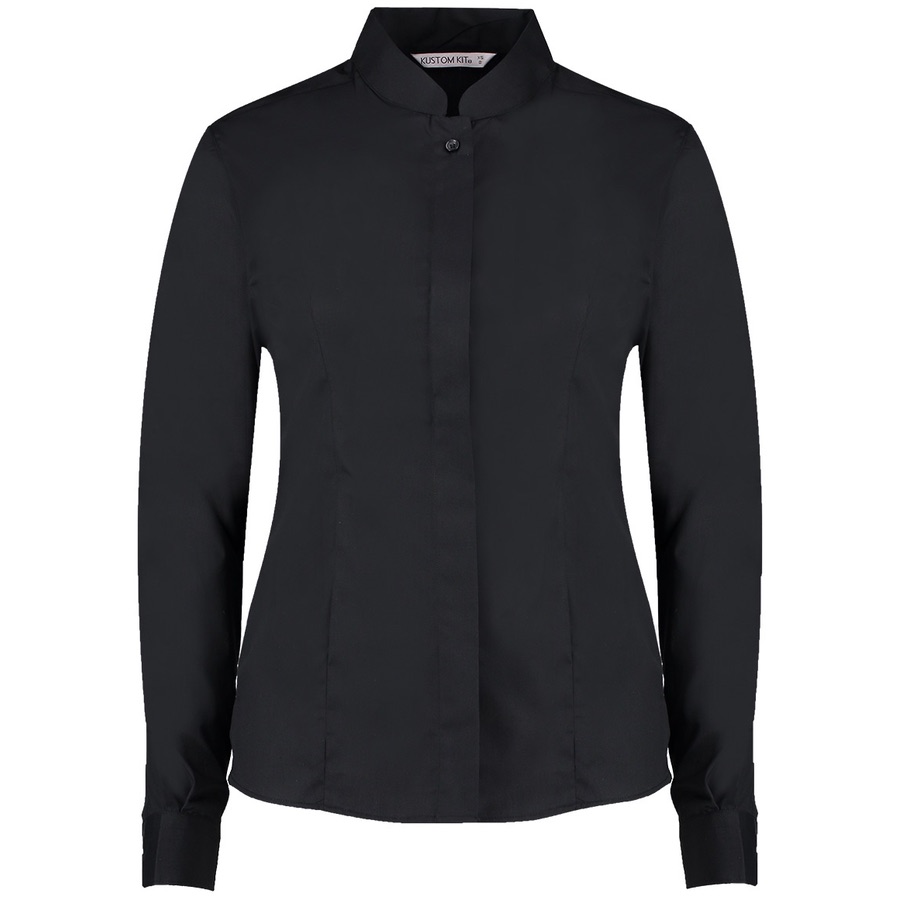 Long sleeve clearance mandarin collar shirt